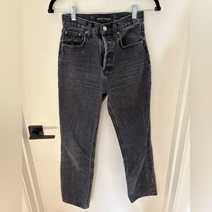 Denim Forum Joni High-Rise Washed Black Jeans